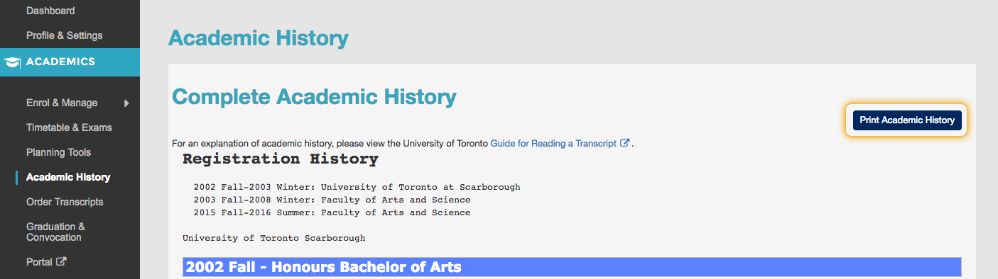 print-academic-history