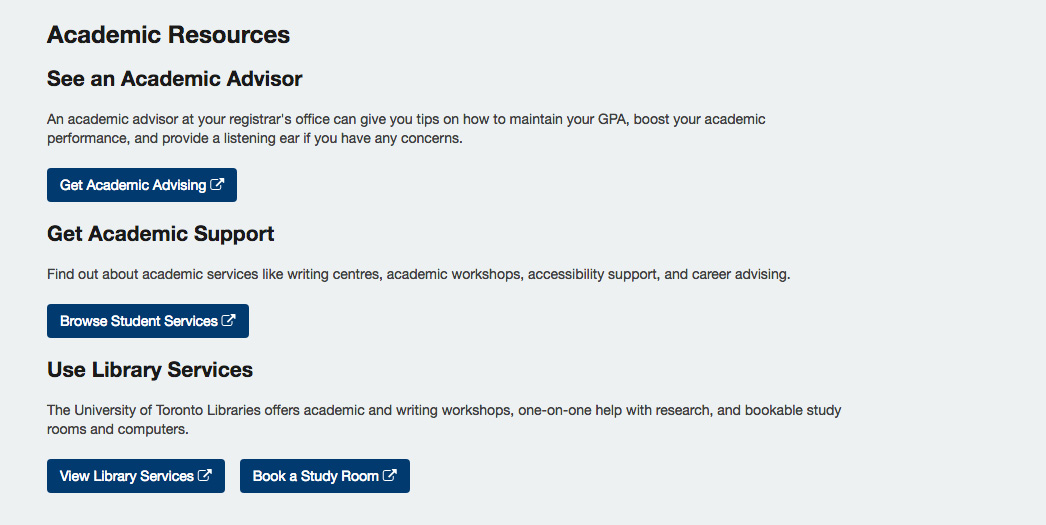 The GPA calculator's Academic Resources section is shown.